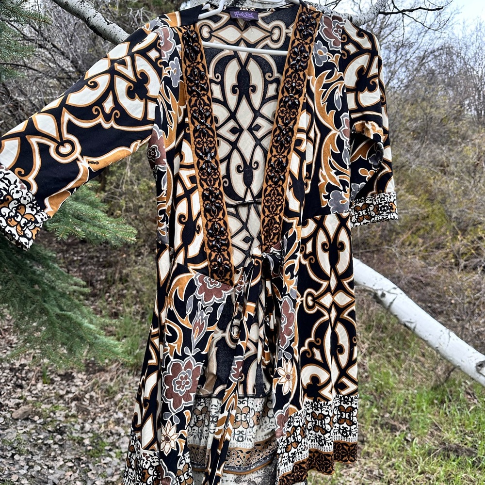 Hale Bob Dress Women's Size Small Wrap Long Sleeve